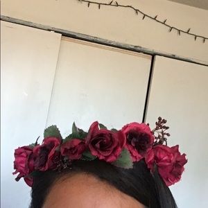 Red rose flower crown